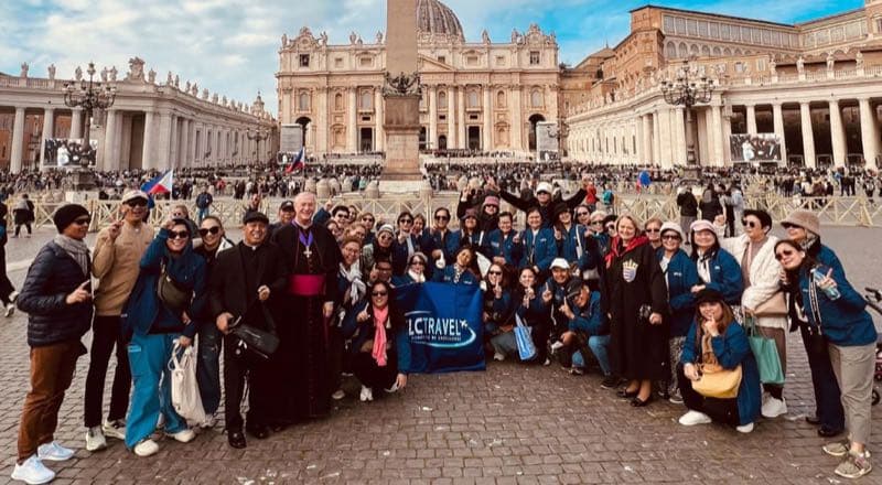 A TLC Travel pilgrimage group at St. Peter's Square, Vatican